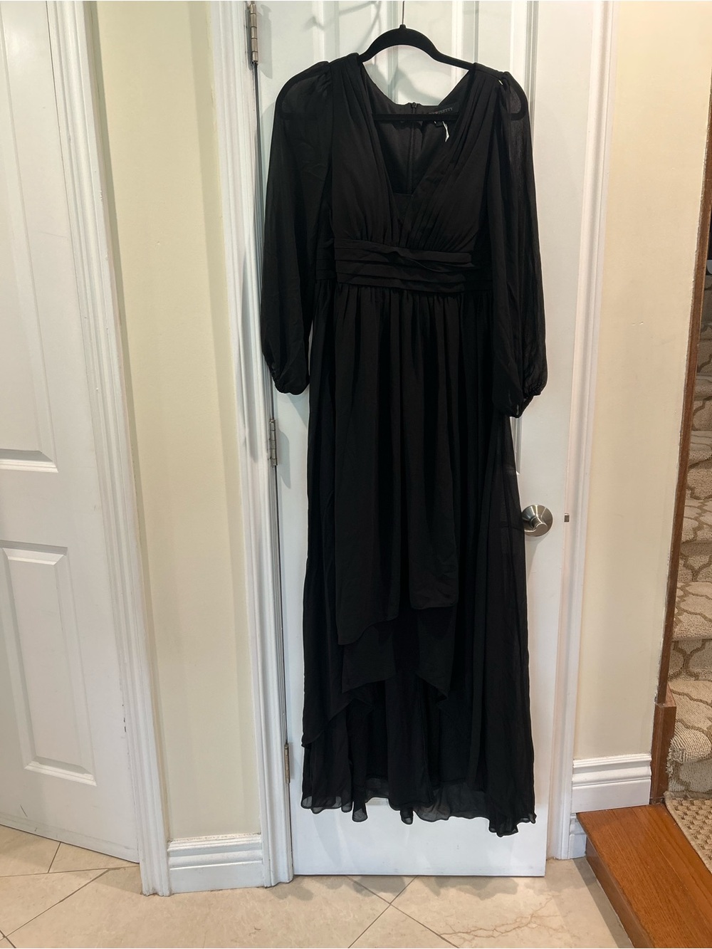 New Ever Pretty black Chiffon High-Low Maxi Dress Plus Size 12 Formal - Picture 2 of 7